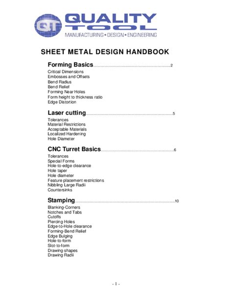 sheet metal design handbook|sheet metal handbook free download.